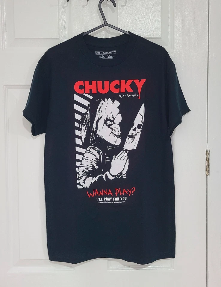 NUEVA Camiseta Gráfica para Hombre Riot Society Chucky Halloween L Foto 1 de 1