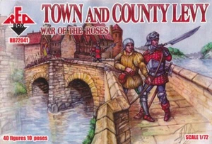 Town & County Levy  War of the Roses  (40 figures, 10 poses) 1/72 RedBox 72041 - Picture 1 of 4