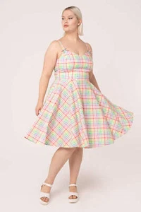Abito Suzon Hell Bunny XL-6XL 16-26 estivo con spalline anni 50 swing carino retrò vintage - Foto 1 di 12