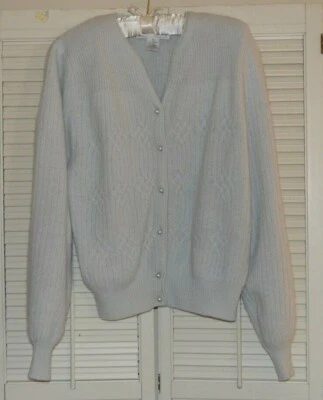 Suéter Grande Esquinero Casual Vintage Mezcla Lana de Cordero Azul Polvo Hong Kong Foto 1 de 4