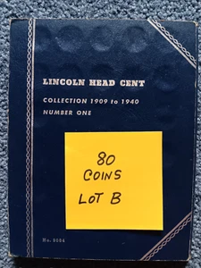 PARTIAL LINCOLN 1c SET 1909-1940 80 COINS IN FOLDER HAS 10-S,22-D,15-S LOT B - Picture 1 of 5