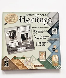 Heritage Scrapbooking Paper Book , Card Making Supplies, 8 By 8 Papers - Picture 1 of 10