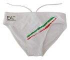 EMPORIO ARMANI Swimwear Polyester White Logo Beachwear Briefs IT50/40/L 180usd