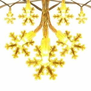 Snowflake Lights String 13 FT 40 Leds Battery Operated Fairy For Party - Picture 1 of 6