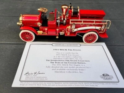 Matchbox "models of yesterday" 1911 MACK Fire engine - Immagine 1 di 4