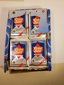 1990 Upper Deck Looney Tunes Comic Ball Baseball Cards Box, 36 Packs
