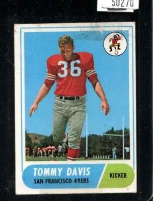 1968 TOPPS #165 TOMMY DAVIS GOOD+ 49ERS (TAPE RESIDUE) *X50270 - Image 1 of 2