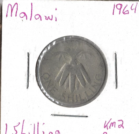 Coin Malawi 1 Shilling 1964 KM2, Combined shipping Cover