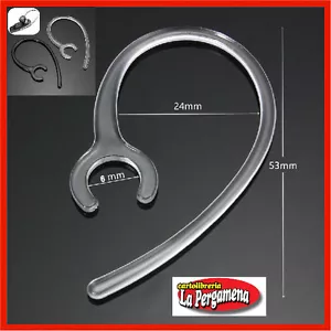 2 Clip per auricolare Bluetooth ricambio gancio orecchio archetto 6 mm trasparen - Foto 1 di 1