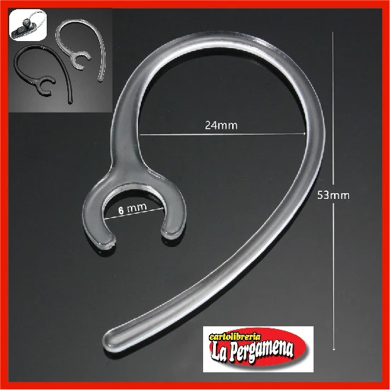 2 Clip per auricolare Bluetooth ricambio gancio orecchio archetto 6 mm trasparen - Immagine 1 di 1