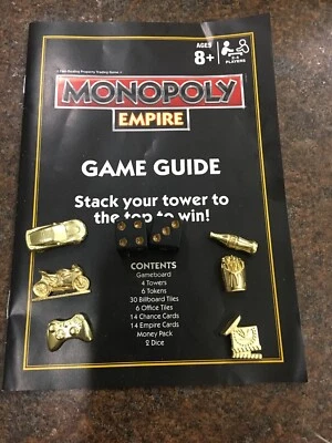 Набор из 6 золотых жетонов запасные части Монополия Империя + специальные черные кости + вход - Изображение 1 из 4