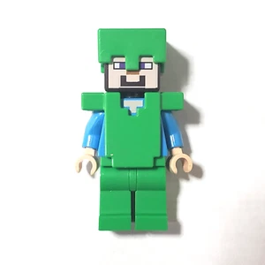 LEGO Minecraft Steve Minifigure Bright Green Armor & Helmet – 21243 Frozen Peaks - Picture 1 of 4