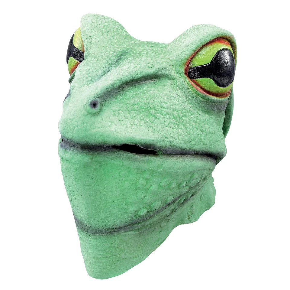 Mens Frog Mask Reptile Animal Toad Masks Full Head Fancy Dress Stag Party - Image 1 of 1