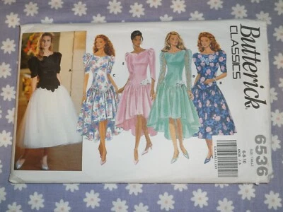 BUTTERICK 6536 MISSES BRIDESMAID HI-LOW DRESSES PATTERN UNCUT-6-8-10 - Image 1 of 3