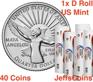 2022 D Maya Angelou 1x US MINT Roll American Women Washington Quarters 40 Coins - Picture 1 of 12