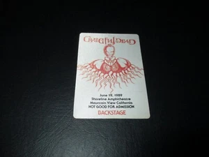 GRATEFUL DEAD BACKSTAGE PASS SHORELINE MOUNTAIN VIEW GRIFFIN JUNE 6/19/89-1989 - Picture 1 of 2