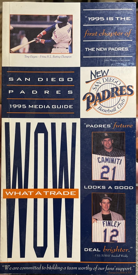 1995 San Diego Padres MLB Baseball Media GUIDE Caminiti, Finley 218 Pages - Image 1 of 1