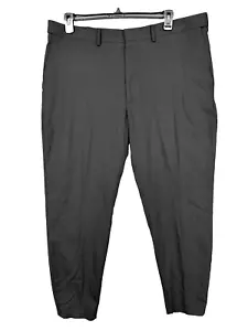 JMH Haggar Pants 42x28 Dark Charcoal Classic Fit 4-Way Stretch Flat Front NWT - Picture 1 of 6