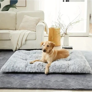 Warm Plush Dog Bed Mat Washable Calming Cushion for Pet Puppy For Large Dog Cat - Picture 1 of 27