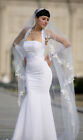 Bridal Wedding Mantilla Veil Ivory 1 Tier Long Cathedral LengthWith Lace Edge