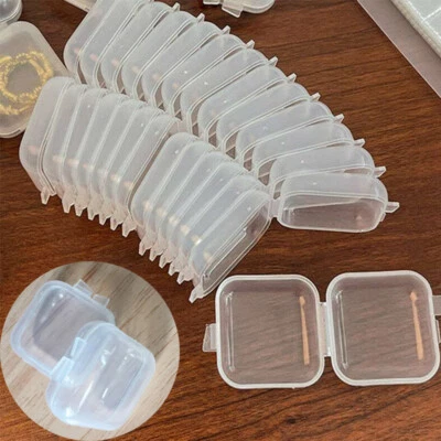 10/50/100PCS Mini Plastic Boxes Container Empty Box ClearSmall Storage Jewellery - Image 1 of 4