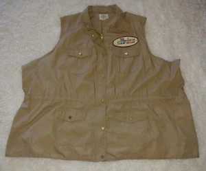St. John's Bay Vest 3XL Tan Zip Pockets Vintage Look Miss Emma's Fish Pool Hall  - Picture 1 of 4