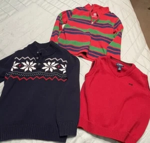 Boys Sweater And Vest Lot 3 Size Small 5 6 Chaps Jk Gymboree Euc - Picture 1 of 4