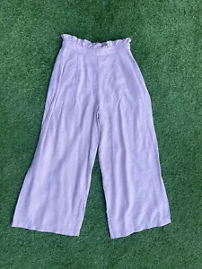 Wide Leg Trousers Lights Ruffle UK8 Dusty W26" L22" wide pink TOPSHOP - Picture 1 of 9