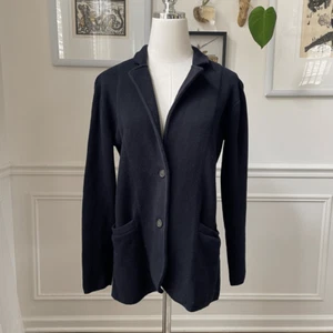 J. Crew Factory Womens Small Schoolboy Sweater Knit Blazer Black G3909 - Picture 1 of 7