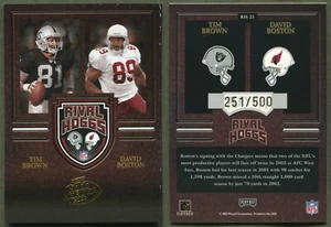 2003 Playoff Hogg Heaven - Rival Hoggs #RH-21 Tim Brown / David Boston (251/500) - Picture 1 of 1