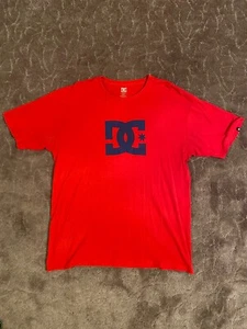 Vintage Y2k DC Shoe Logo T Shirt Skateboard Skate Adult Size XL  Red And Blue - Picture 1 of 5