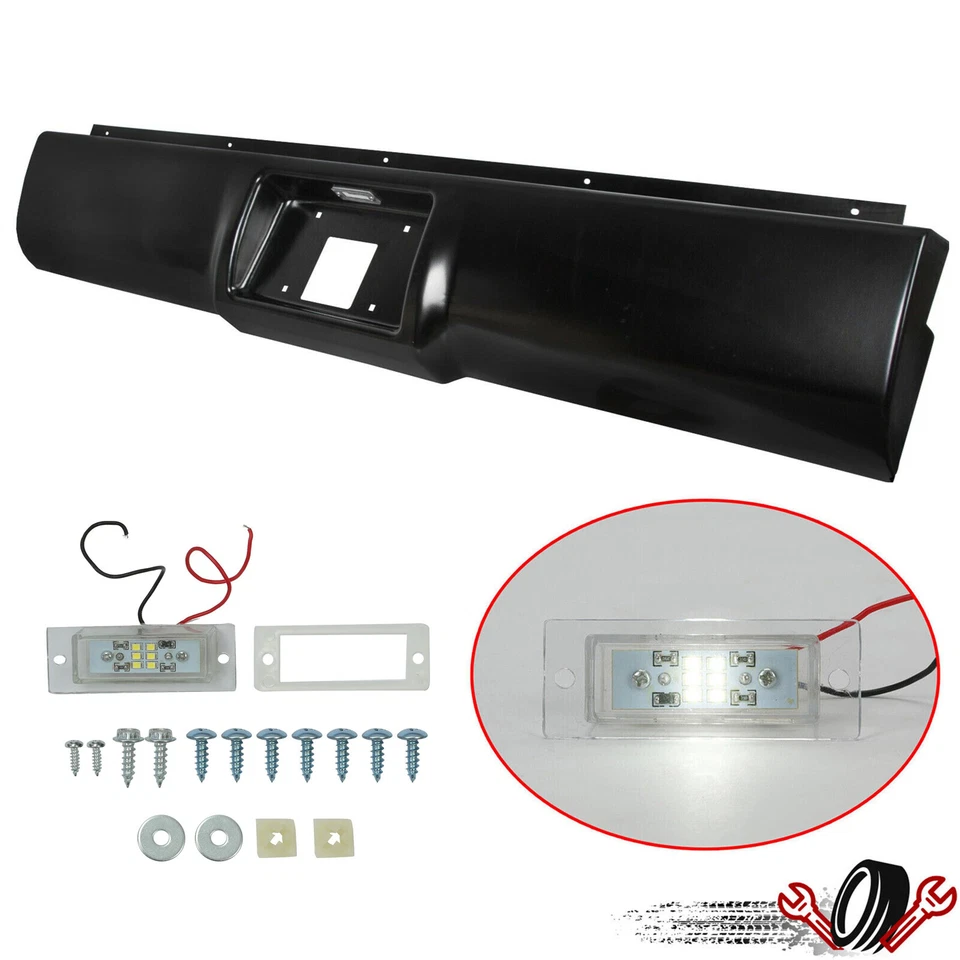 Rear Bumper Roll Pan w/LED Light For 1988-1998 Chevrolet GMC C/K 1500 2500 3500 - Imagem 1 de 4