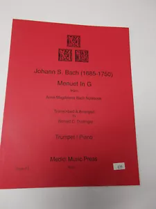 J S Bach Menuett in G von Anna Magdalena Notizbuch Trompete und Klavier Noten - Bild 1 von 4