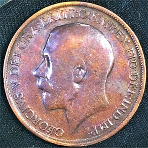 1912 Great Britain One Penny King George V Penny - Picture 1 of 2