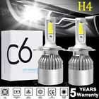 Pair H4 9003 HB2 LED Headlight Bulbs Conversion Kit 6500K Hi/Low Dual Beam White