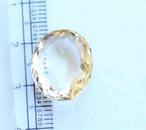 Piedra preciosa suelta de corte facetado ovalado citrino amarillo grande de 14,30 quilates - Imagen 1 de 5