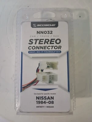 NISSAN 1984-2008 Scosche Stereo Connector Wiring Harness NN032 WB22 2 NEW - Image 1 of 4