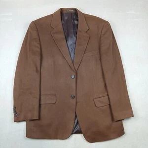 Tasso Elba 40R Mens Sport Coat Jacket Blazer 100% Cashmere Brown 21x30 - Picture 1 of 18