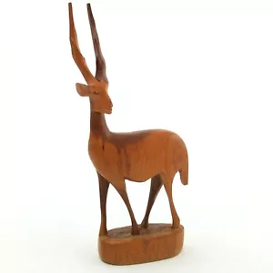 Antilope Impala legno intagliato gazzella cervo intagliato a mano Kenya vintage anni 50 - Foto 1 di 8