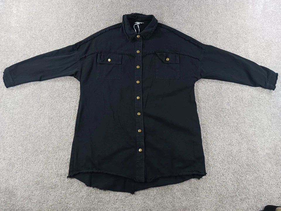 Camisa Davi & Dani Mujer Manga Larga Abotonada Mediana Negra Rock & Roll Foto 1 de 4