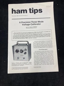 RCA HAM TIPS, NOV 1969, PRECISION THREE-MODE VOLTAGE CALIBRATOR - Foto 1 di 2