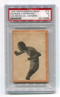 1946 Propagandas Montiel Los Reyes Orange 16 Georges Carpentier PSA 3 Boxing 0hi - Image 1 of 2