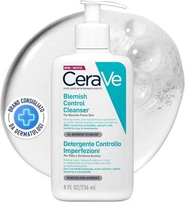 CeraVe Detergente Controllo Imperfezioni, Per Pelle Grassa con Tendenza Acneica - Immagine 1 di 4