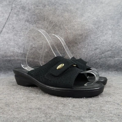 Spring Step Shoe Women 9 Sandal Flexus Wedge Slide Leather Comfort Fashion Black - Image 1 of 4