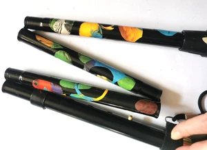 Unique Parrot ABSTRACT COLLAGE ART Walking Cane Original Hand decorated in UK - Picture 1 of 9