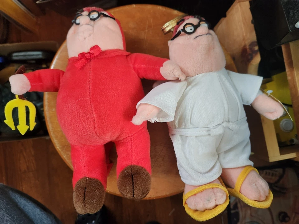 FAMILY GUY PLUSH. DEVIL & ANGEL 8" PETER. COOL! - Image 1 of 1