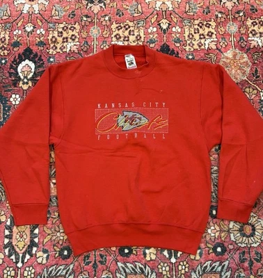 Винтажный 90-х Kansas City Chiefs профессиональный игрок Crewneck размер M сценарий логотип вышивка - Изображение 1 из 4