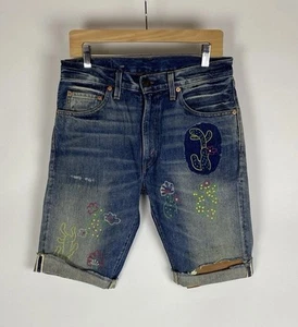 Levi's Vintage Clothing LVC 505-0217 Selvedge Denim Shorts Cut Off Patched 30 - Picture 1 of 15