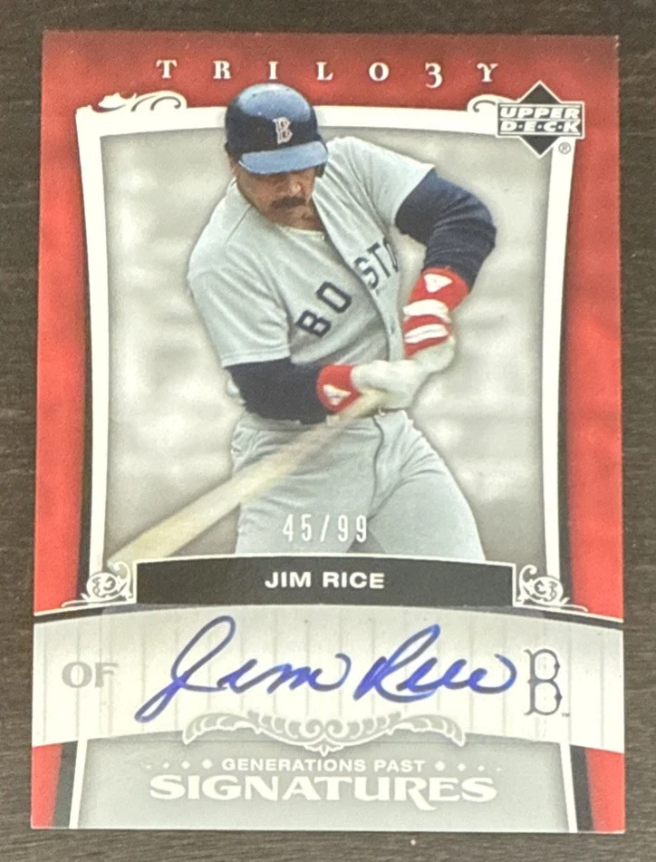 Jim RICE🔥2005 Upper Deck Trilogy Silver Generations Past Signatures AUTO 45/99 - Image 1 of 2