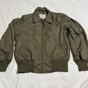 Vintage Military Flight Jacket Flyers Lightweight Small 33-37 Army Green - Picture 1 of 10